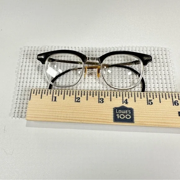Shuron Vintage Browline Eyeglasses Black Metal Frame - Picture 12 of 12